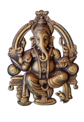 NATURE SQUARE Ganpati 3D Elevation Fiber Relief Mural || Wall Art Decor - Small Size (20x15 Inch) ||