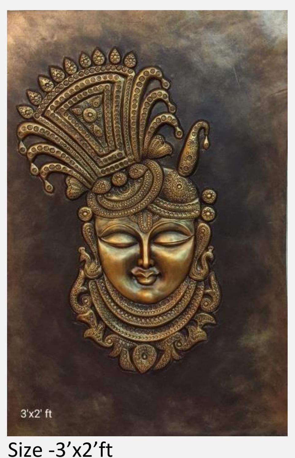 NATURE SQUARE Balaji 3D Elevation fiber Relief Mural Wall Art decor,Actual Size 3/2 feet