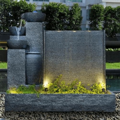 Gray stone customized fountain