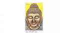 NATURE SQUARE 3D Elevated Buddha || Head Fiber Relief Mural Wall Art - 44x28 Inch ||