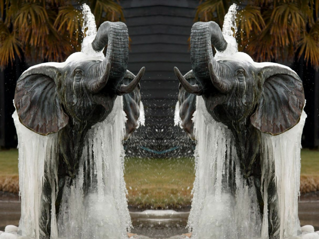 Elephant Water Statues