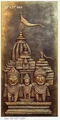 NATURE SQUARE Lord Jagannath 3D Elevation fiber Relief Mural Wall Art decor,Actual Size 55/27 inch