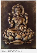 NATURE SQUARE Devi Laksmi 3D Elevation fiber Relief Mural Wall Art decor Actual Size 20/15 inch