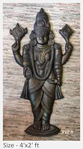 NATURE SQUARE Balaji 3D Elevation fiber Relief Mural Wall Art decor Actual Size 4x2 feet