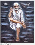 NATURE SQUARE Sai baba 3D Elevation fiber Relief Mural Wall Art decor, Actual Size 4/3 feet
