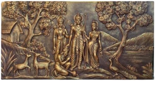 NATURE SQUARE Ramayana 3D Elevation fiber Relief Mural Wall Art decor, Actual Size 3/6 feet.