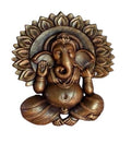 NATURE SQUARE Ganpati with Flower || 3D Elevation Fiber Relief Mural Wall Art (28/24 Inch) ||