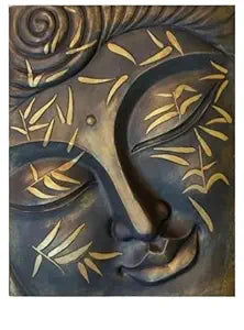 NATURE SQUARE Size, 24"/30 inch Meditative Calm || Buddha Head 3D Fiber Wall Art| |