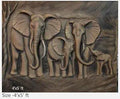 NATURE SQUARE Elephant mural art 3D Elevation fiber Relief Mural Wall Art decor Actual Size 4/5 feet