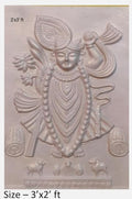 NATURE SQUARE Shreenathji Small Size 3D Elevation fiber Relief Mural Wall Art decor, Actual Size 3/2 feet
