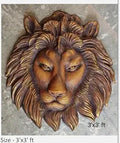 NATURE SQUARE Lion Face 3D Elevation fiber Relief Mural Wall Art decor Actual Size 3/3 feet