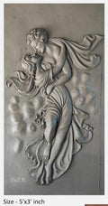 NATURE SQUARE Couple love roman angle 3D Elevation fiber Relief Mural Wall Art decor Actual Size 5/3 feet