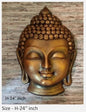 NATURE SQUARE Serene Buddha Head 3D Fiber Relief Wall Art -|| Stunning 36x24 Inch Elevation Mural Decor ||