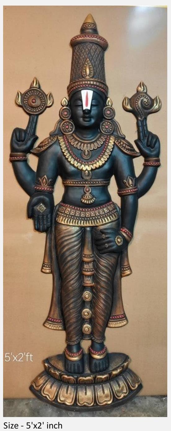 NATURE SQUARE Balaji 3D Elevation fiber Relief Mural Wall Art decor, Actual Size 34ð22 inch