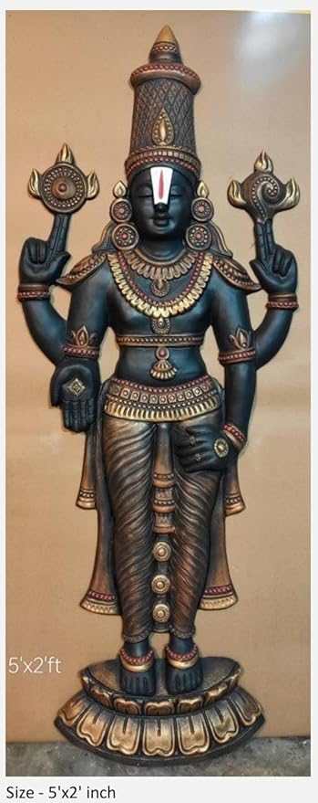 NATURE SQUARE Balaji standing 3D Elevation fiber Relief Mural Wall Art decor, Actual Size 5/2feet