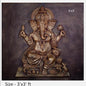 NATURE SQUARE 3D Ganpati Fiber Relief Mural || Wall Art Elevation Carving, 3/3 Feet