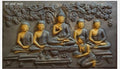 NATURE SQUARE Enlightenment in Harmony || Buddha with Disciple 3D Wall Art || 40/64 inch ||
