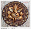 NATURE SQUARE 3D Ganpati Fiber Relief || Mural Wall Art, Elevation Carving, 22/22 inch ||