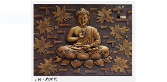 NATURE SQUARE Serenity in Stillness || 3D Elevation Buddha Meditation Relief Wall Art (3/4 ft) ||