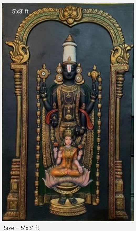 NATURE SQUARE Balaji fibrewall 3D Elevation fiber Relief Mural Wall Art decor, Actual Size 5x3 feet