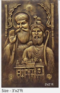NATURE SQUARE Gurunanak & Gurugobind Singh fiber Relief Mural Wall Art decor, Actual Size 3/2feet