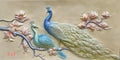 NATURE SQUARE Peacock 3D Elevation fiber Relief Mural Wall Art decor, Actual Size 3/6 feet