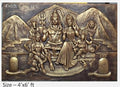 NATURE SQUARE Lord Shiva & Parvati 3D Elevation fiber Relief Mural Wall Art decor,Actual 4x6 Feet