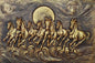 NATURE SQUARE Seven Horses 3D Elevation fiber Relief Mural Wall Art decor, Actual Size 2�3 feet