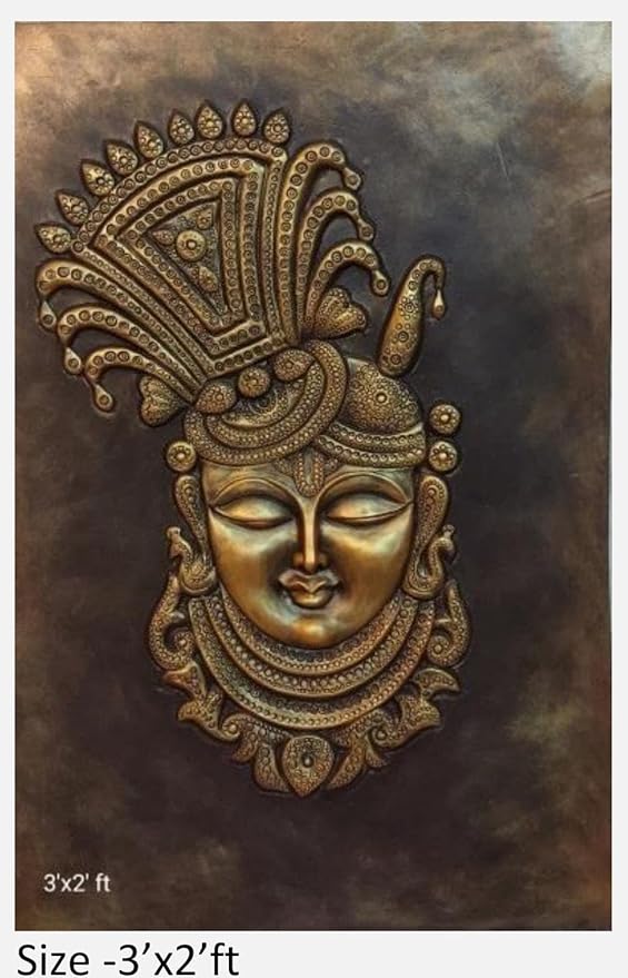 NATURE SQUARE Balaji 3D Elevation fiber Relief Mural Wall Art decor, Actual Size 3/2 feet