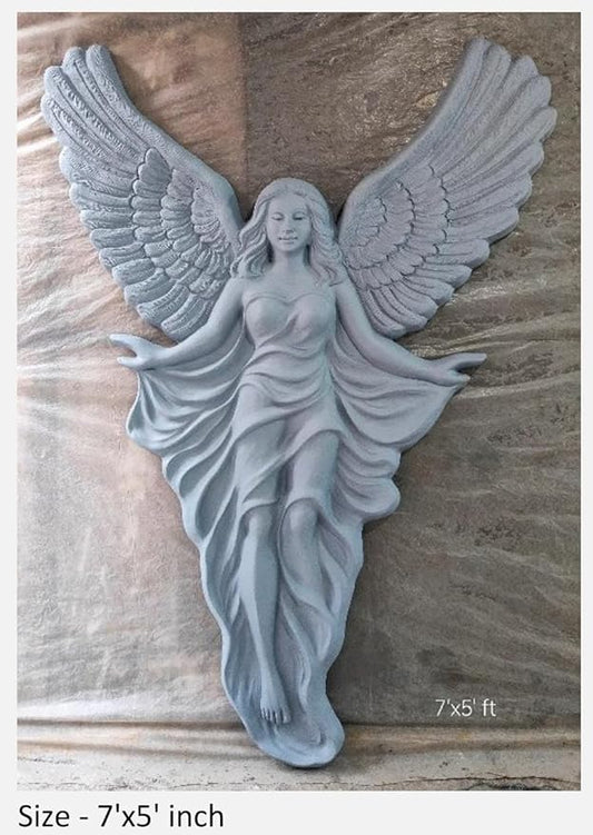 NATURE SQUARE Angel 3D Elevation fiber Relief Mural Wall Art decor,Actual Size 7/5 feet