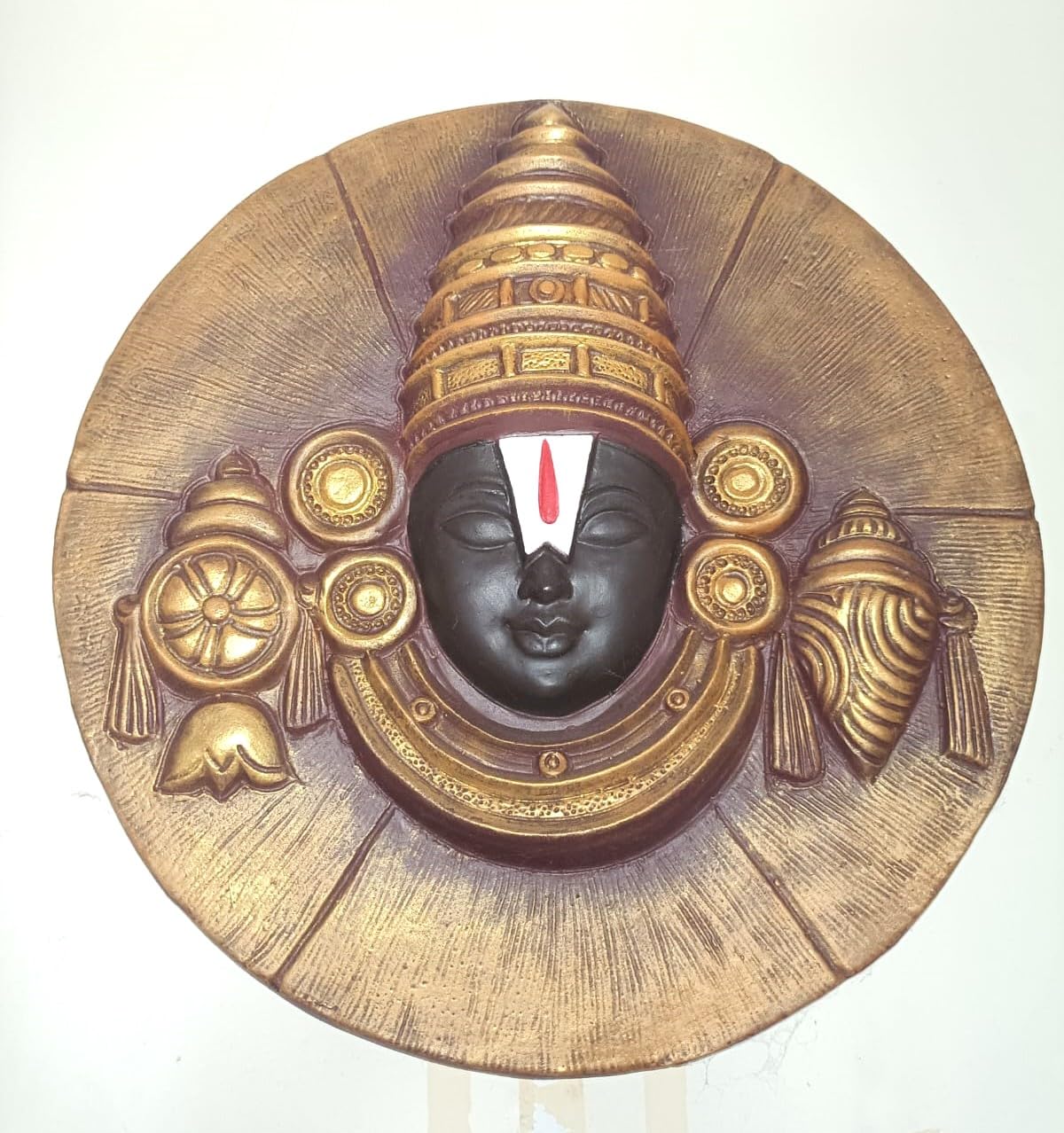 NATURE SQUARE Balaji face cutout 3D Elevation fiber Relief Mural Wall Art decor,Actual Size 18/18 inch