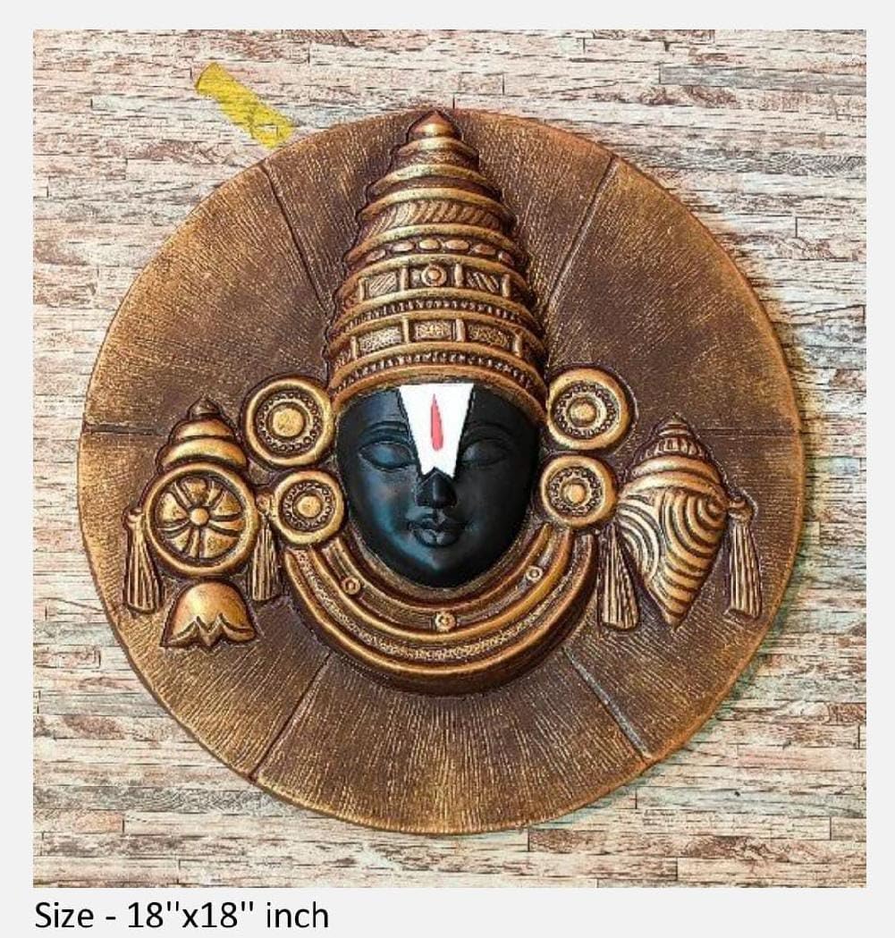 NATURE SQUARE Balaji face cutout 3D Elevation fiber Relief Mural Wall Art decor,Actual Size 18/18 inch