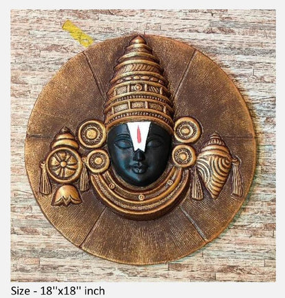 NATURE SQUARE Balaji face cutout 3D Elevation fiber Relief Mural Wall Art decor,Actual Size 18/18 inch