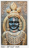 NATURE SQUARE Radha Krishna 3D Elevation fiber Relief Mural Wall Art decor, Actual Size 20/12 inch.