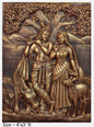 NATURE SQUARE Divine Radha Krishna 3D Fiber Relief Mural Wall Art feet 4x3