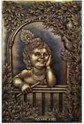 NATURE SQUARE Krishna 3D Elevation fiber Relief Mural Wall Art decor, Actual Size 66/64 inch