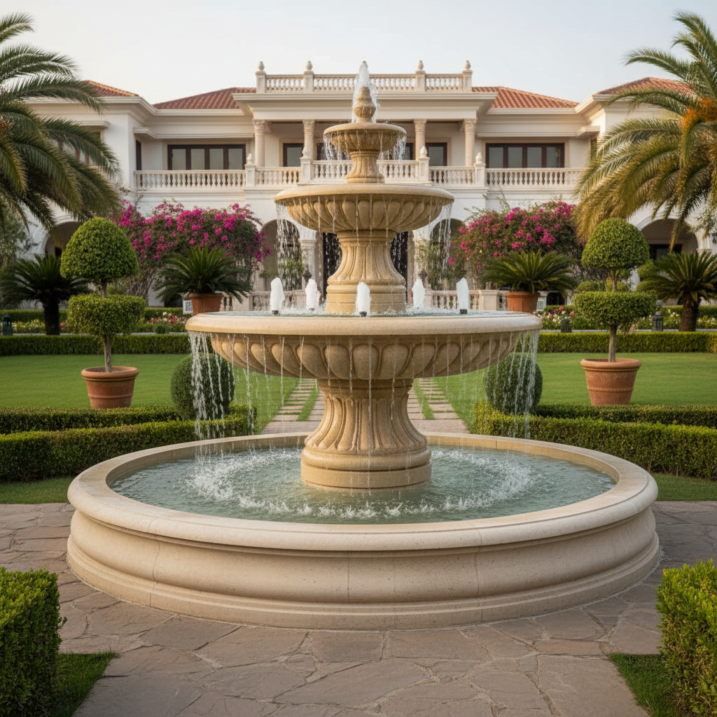 Grand Outdoor Tiered Fountain